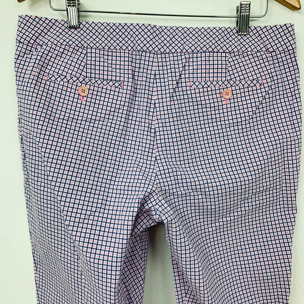 Talbots / Blue Pink Square Pattern Capri - image 4